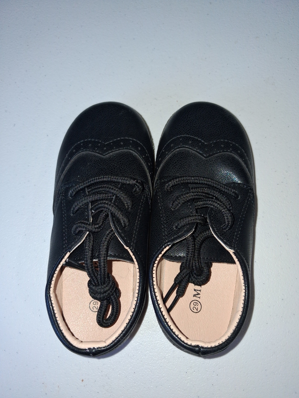 Black Kids Lace-Up Dress Shoes